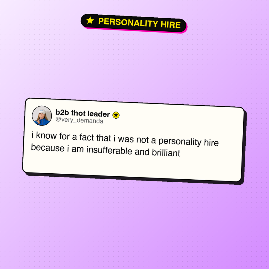 The post that started the Personality Hire collection