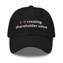 Load image into Gallery viewer, i love creating shareholder value dad hat
