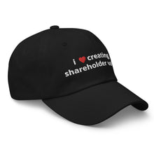 Load image into Gallery viewer, i love creating shareholder value dad hat