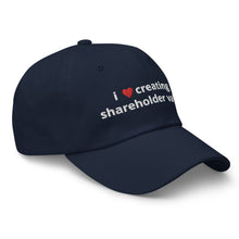Load image into Gallery viewer, i love creating shareholder value dad hat