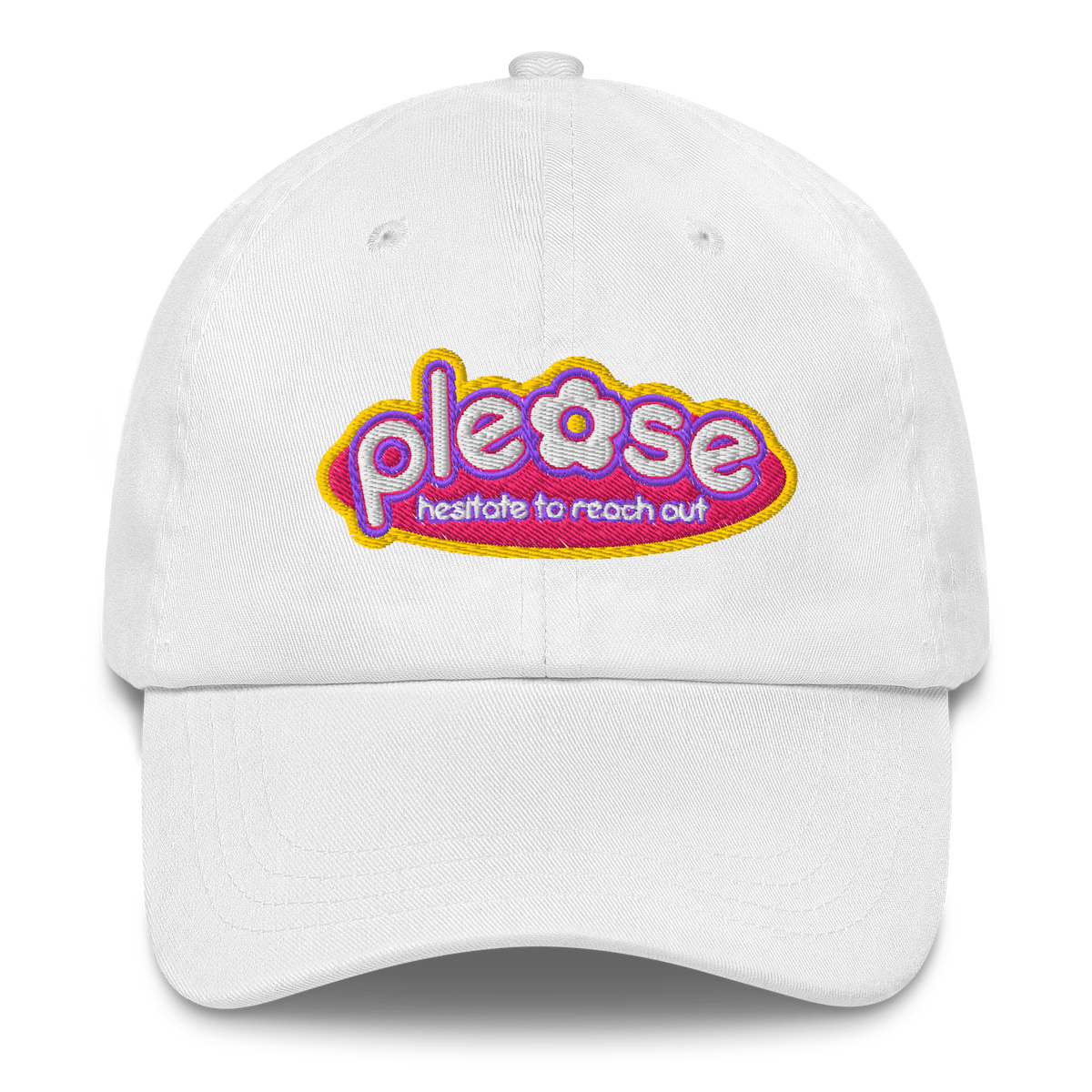 Please Hesitate to Reach Out Dad Hat (Y2K Version)
