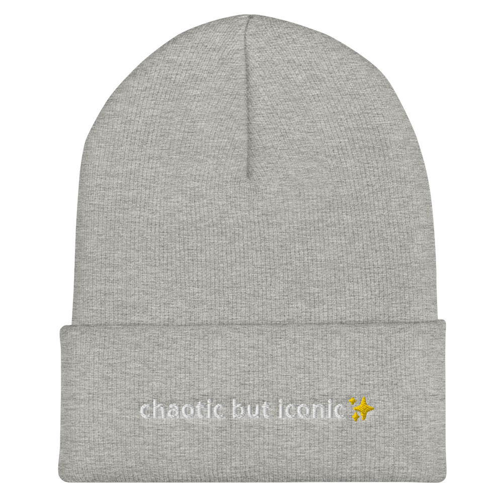 Chaotic But Iconic Cuffed Beanie - Thot Leader Labs