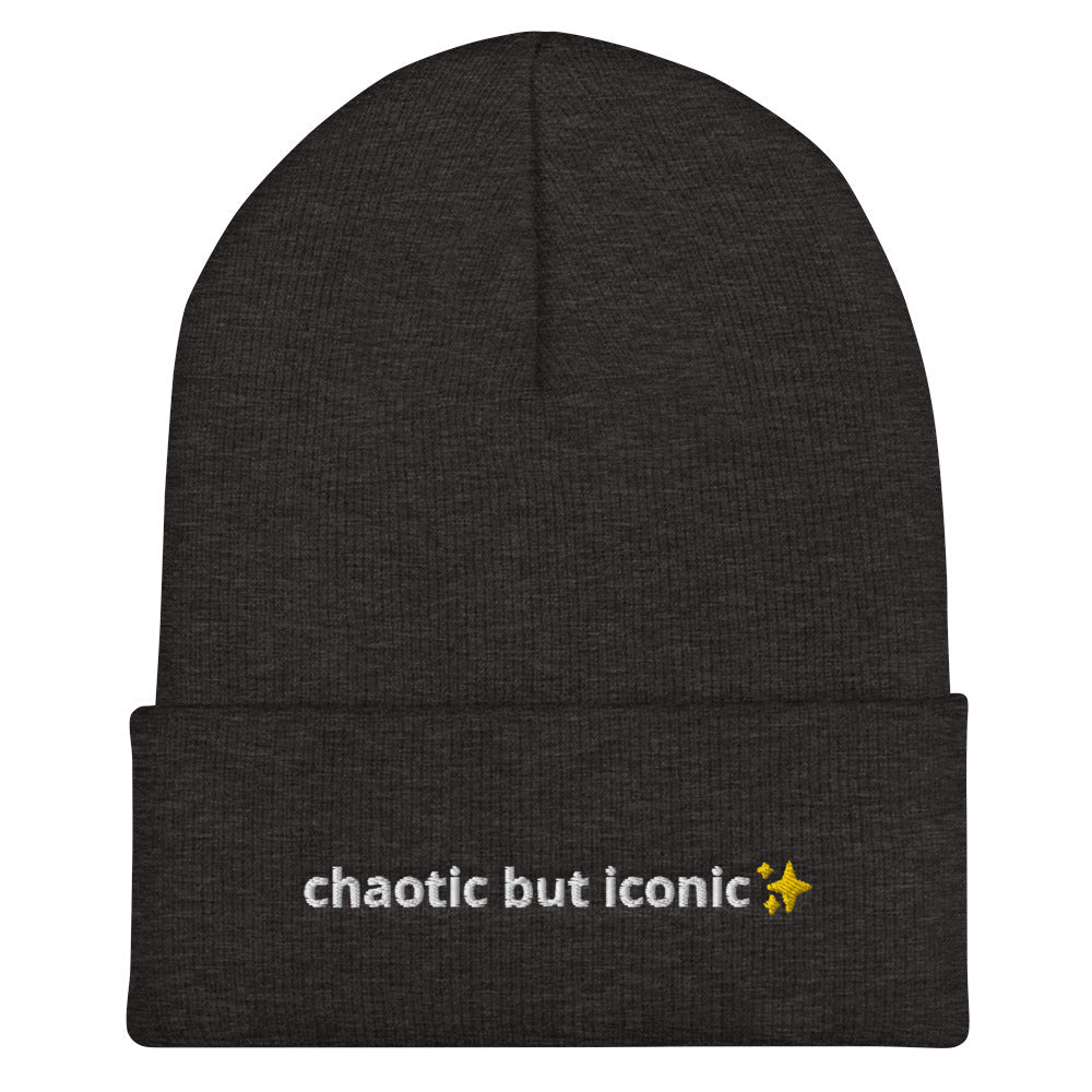 Chaotic But Iconic Cuffed Beanie - Thot Leader Labs