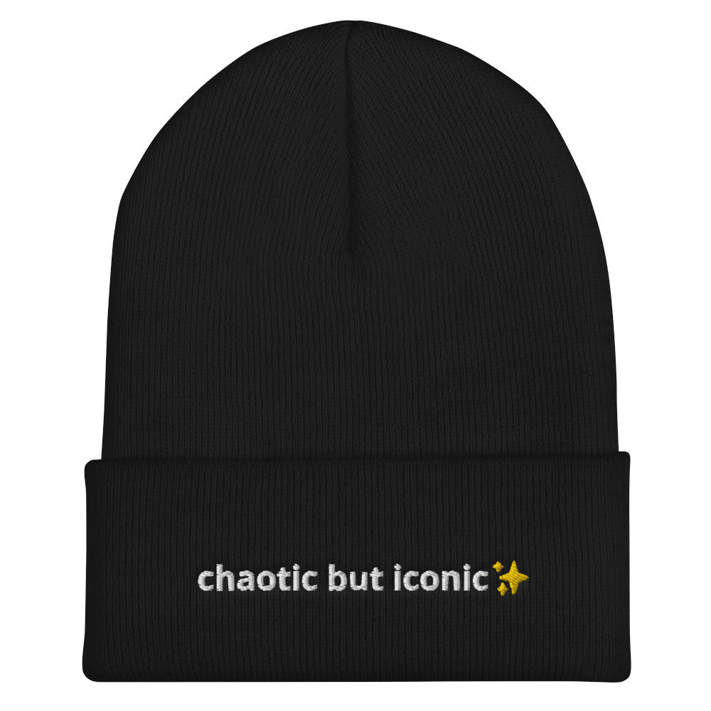 Chaotic But Iconic Cuffed Beanie - Thot Leader Labs