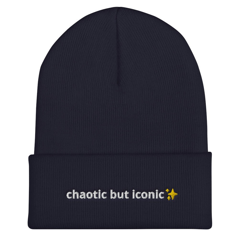 Chaotic But Iconic Cuffed Beanie - Thot Leader Labs
