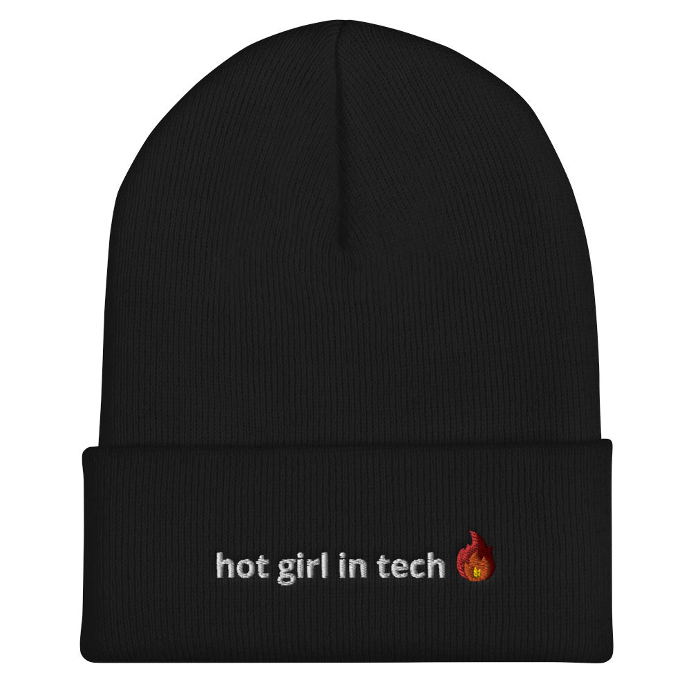 Hot Girl in Tech Cuffed Beanie