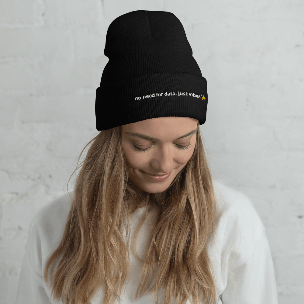 No Data Just Vibes Cuffed Beanie - Thot Leader Labs